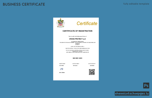 Beispiel-Vorschau der Gewerbeanmeldung für St. Kitts und Nevis (Word- und PDF-Format)
